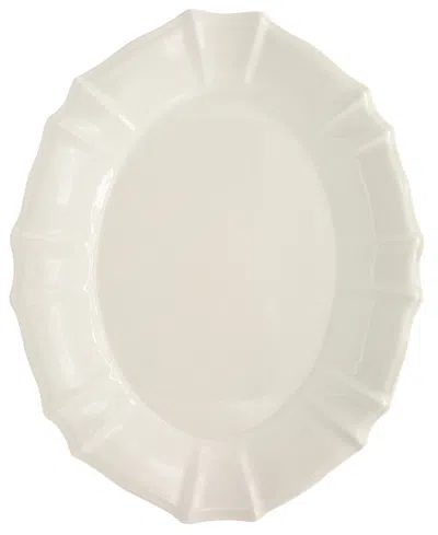 Euro Ceramica Chloe Oval Platter In Soft White