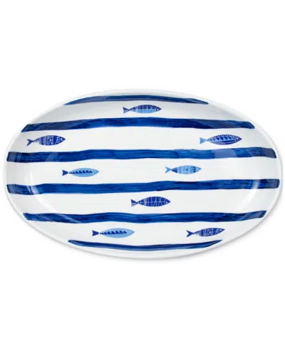 Euro Ceramica Costa Azul Sea Fish Serving Platter