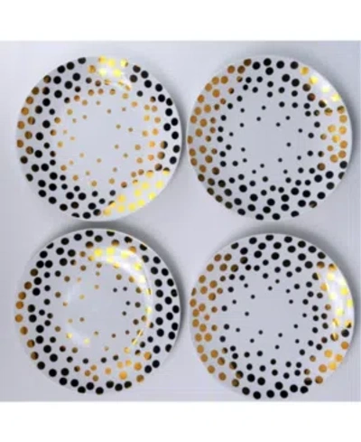 Euro Ceramica Echo 4 Piece Salad Accent Plate Set