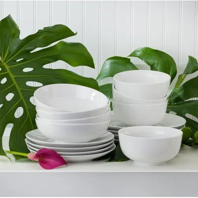 Euro Ceramica Essential 16 Piece Dinnerware Set In White