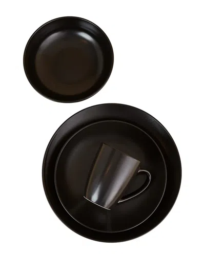 Euro Ceramica Euro Essential 16pc Dinnerware Set In Black