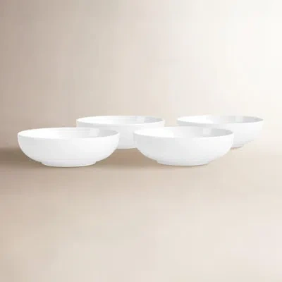 Euro Ceramica Euro Essential 9.25'' Bistro Bowl - (set Of Four) In White Semi Matte