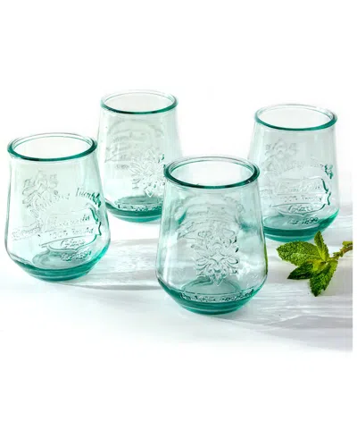 Euro Ceramica Euro Essential 4 Piece Bara Recycled Glass Tumbler Set In Clear
