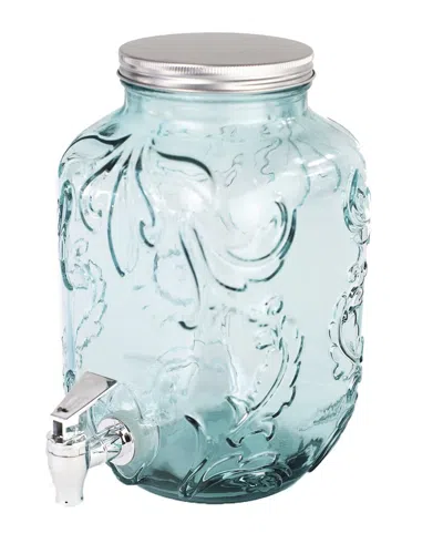 Euro Ceramica Euro Essential Bara Recycled Glass Mason Jar Beverage Dispenser In Clear