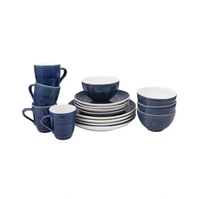 Euro Ceramica Fez 16 Piece Dinnerware Set In Blue