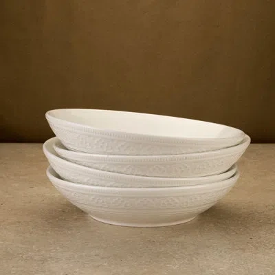 Euro Ceramica Fez 8.5'' Pasta Bowls In White