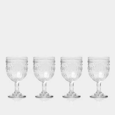 Euro Ceramica Fez Glassware 12oz Wine Glass Set In Clear