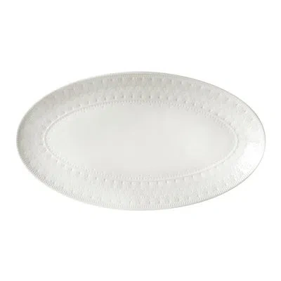 Euro Ceramica Fez Oval Platter - White In White;multicolor