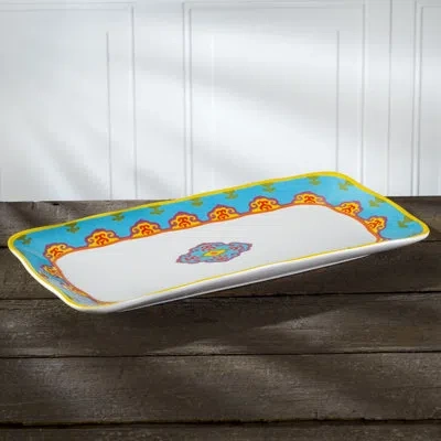 Euro Ceramica Galicia 15.8-inch Rectangular Serving Tray | Appitizer Platter In Multicolor
