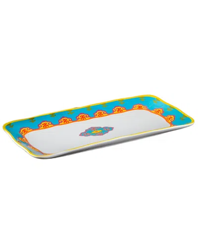 Euro Ceramica Galicia Rectangular Serving Tray In Multi