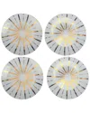 Euro Ceramica Luminaire 4pc Salad Accent Plate Set In White