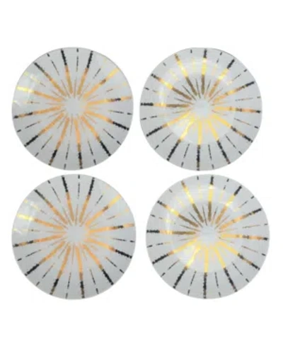 Euro Ceramica Luminaire 4 Piece Salad Accent Plate Set