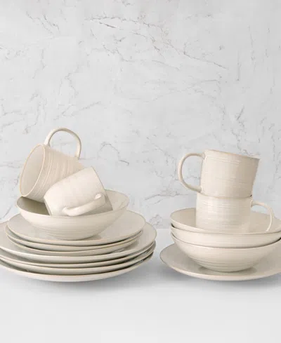 Euro Ceramica Neree 16 Pc. Dinnerware Set, Service For 4 In White