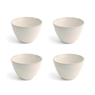 Euro Ceramica Neree Reactive Glaze 4 Piece Stoneware Cereal Bowl Set In Ivory