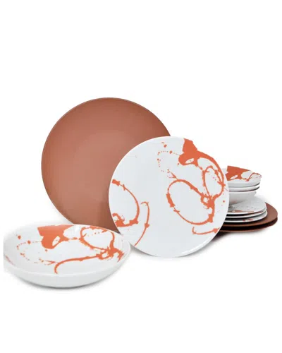 Euro Ceramica Nile 12pc Red Dinnerware Set