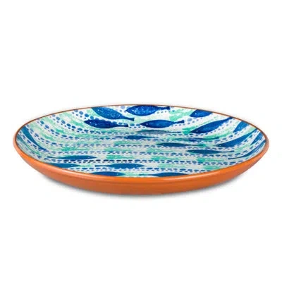 Euro Ceramica Pescador 15" Round Serving Platter In Multi Color