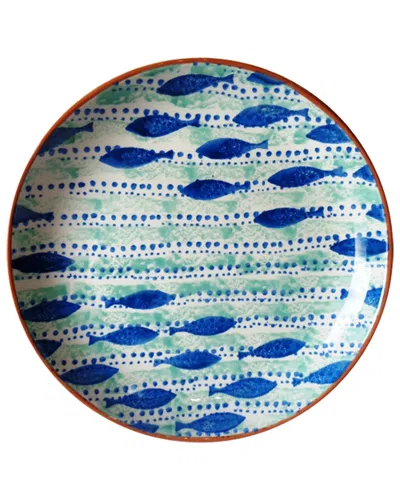 Euro Ceramica Pescador Round Couped Platter In Blue