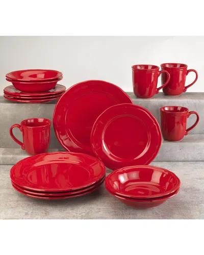 Euro Ceramica Siena 16pc Dinnerware Set In Red