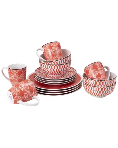 Euro Ceramica Simpatico 16pc Dinnerware Set In Orange