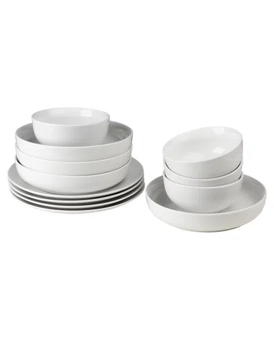 Euro Ceramica White Essential 12pc Dinnerware Set
