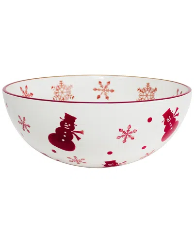 Euro Ceramica Winterfest Round Serving Bowl