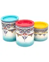 Euro Ceramica Zanzibar 3pc Canister Set In Multicolor