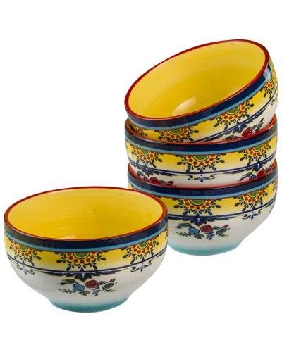 Euro Ceramica Zanzibar 4pc All Purpose Bowl Set In Multi