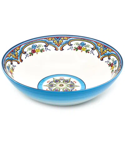 Euro Ceramica Zanzibar Serving Bowl In Multicolor