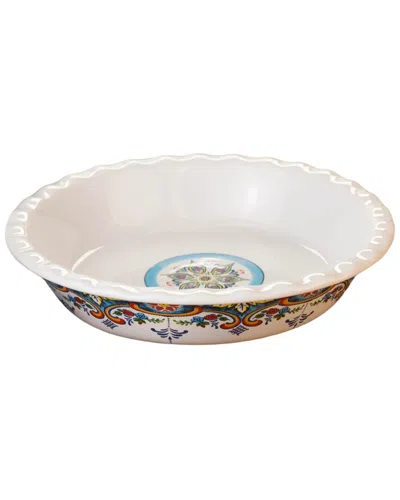Euro Ceramica Zanzibar Stoneware Pie Plate In Multi