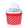 Euro Cuisine Automatic Ice Cream Gelato Sorbet & Frozen Yogurt Maker With 4 Glass Ice Cream Cup In Red
