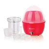 Euro Cuisine Electric Food Steamer And Egg Cooker With Auto Shut Off Feature In Red