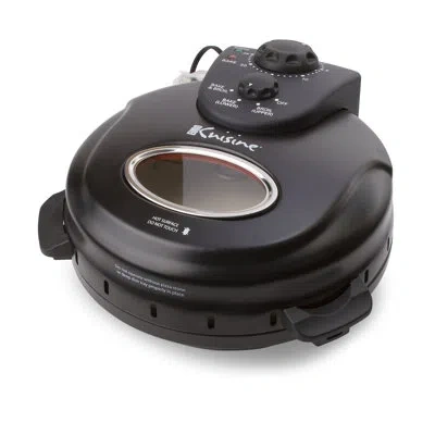 Euro Cuisine Electric Rotating Countertop Pizza Oven With Lid