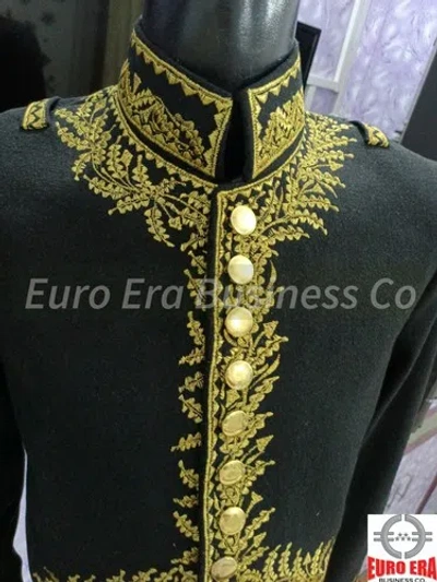 Pre-owned Euro Napoleonic French Military General Of Division Uniform Tunic Frock Coat In Black