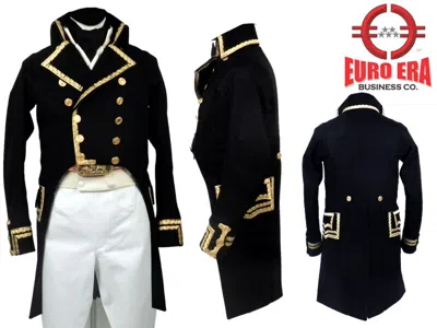 Pre-owned Euro Napoleonic French Revolution General Miranda Military Jacket Frock Coat In Black