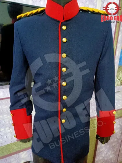 Pre-owned Euro Napoleonic Prussian Dragoon Officer Coat Jacket With Epaulettes In All Sizes In Blue