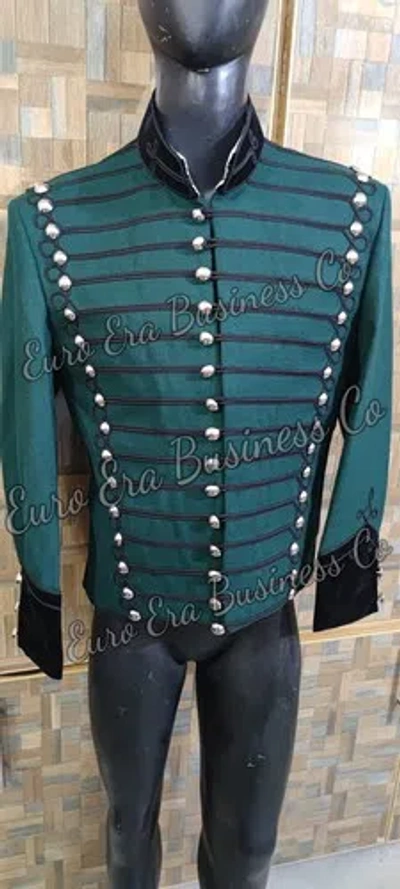 Pre-owned Euro Napoleonic Regency 95th Rifles Officer Tunic Jacket Steampunk Military Jacket In Green