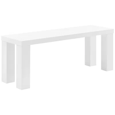 Euro Style Abby 49" Wide Gloss White Lacquer Wood Bench