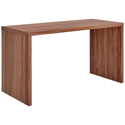 Euro Style Abby 55" Wide American Walnut Wood Rectangular Desk