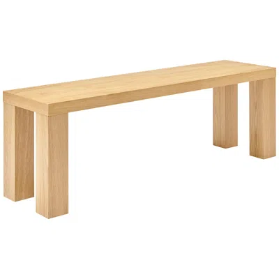 Euro Style Abby 57" Wide Oak Veneer Wood Rectangular Bench