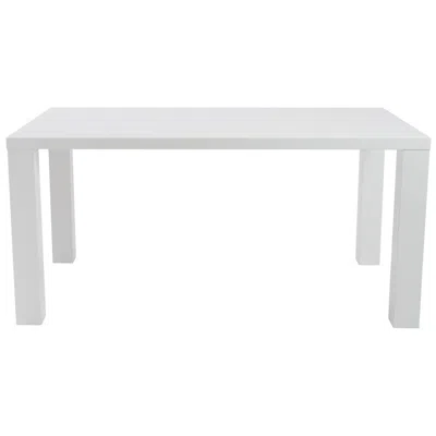 Euro Style Abby 63" Wide White Lacquered Wood Rectangular Dining Table