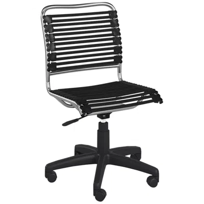 Euro Style Allison Black And Aluminum Swivel Low Back Office Chair