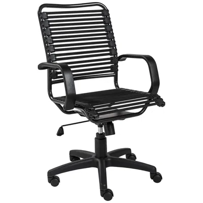 Euro Style Allison Black And Steel Swivel High Back Office Chair