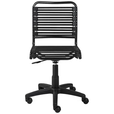 Euro Style Allison Black And Steel Swivel Low Back Office Chair