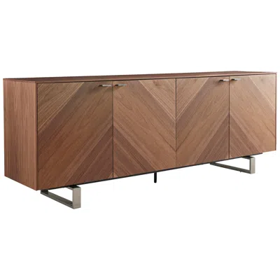 Euro Style Alvarado 78 3/4" Wide American Walnut Wood 4-door Sideboard