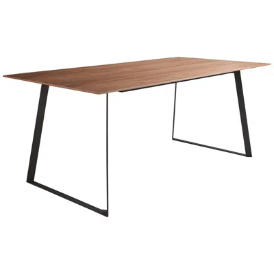 Euro Style Anderson 70 3/4" Wide Walnut Black Rectangular Dining Table