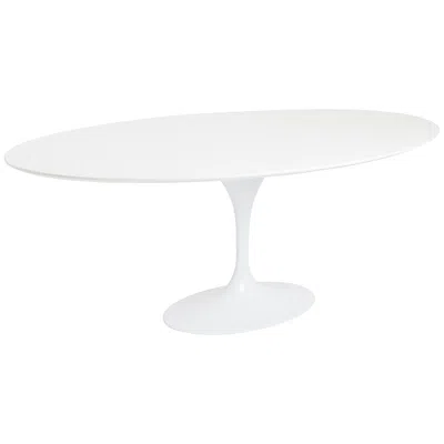 Euro Style Astrid 78 1/2" Wide Satin White Modern Oval Dining Table