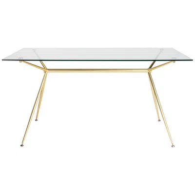 Euro Style Atos 60" Wide Brushed Gold Rectangular Desk