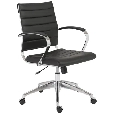 Euro Style Axel Black Leatherette Adjustable Swivel Office Chair