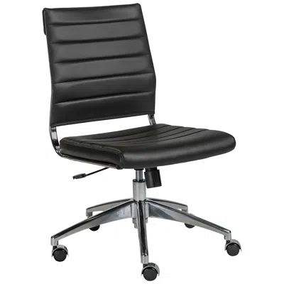 Euro Style Axel Black Leatherette Low Back Swivel Office Chair