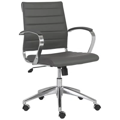 Euro Style Axel Gray Leatherette Adjustable Swivel Office Chair